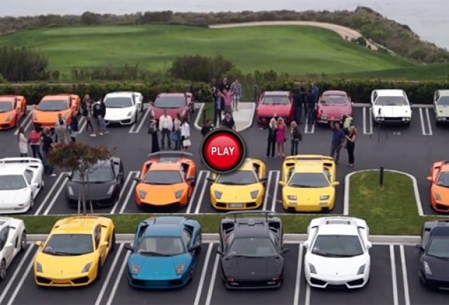 Peste 50 de modele Lamborghini filmate intr-o parcare