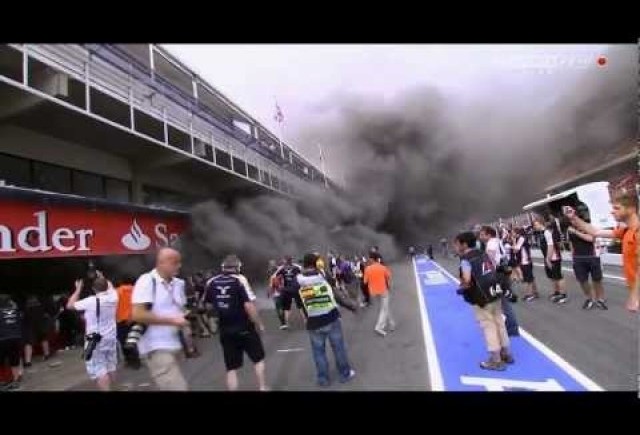 Standul celor de la Williams a luat foc dupa MP de Formula 1 al Spaniei