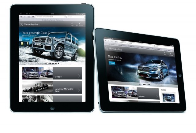 Mercedes-Benz Romania continua seria lansarilor in premiera - varianta de website pentru tableta