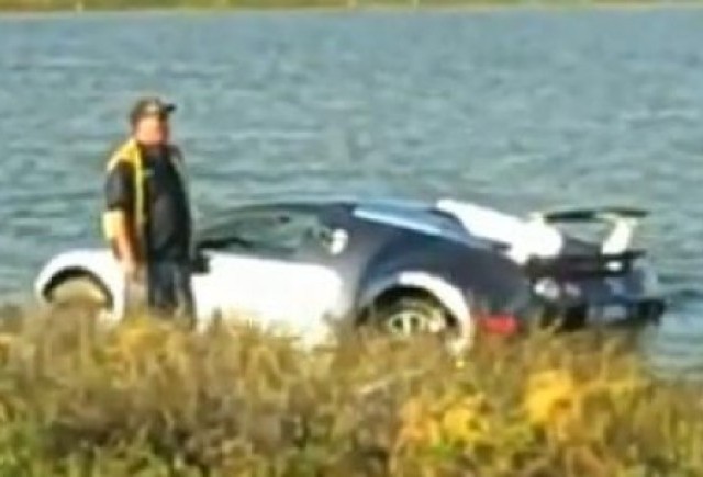 VIDEO: Bugatti Veyron, cazut in lac