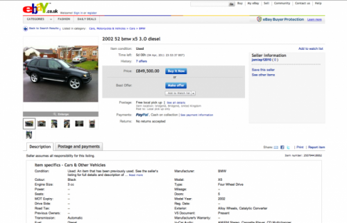 Nu vrei de pe eBay: BMW X5 cu... 970.000 de euro?44976