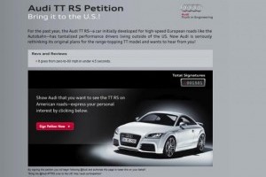 Audi lanseaza o petitie online pentru comercializarea lui TT RS in SUA