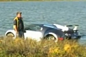 VIDEO: Bugatti Veyron, cazut in lac
